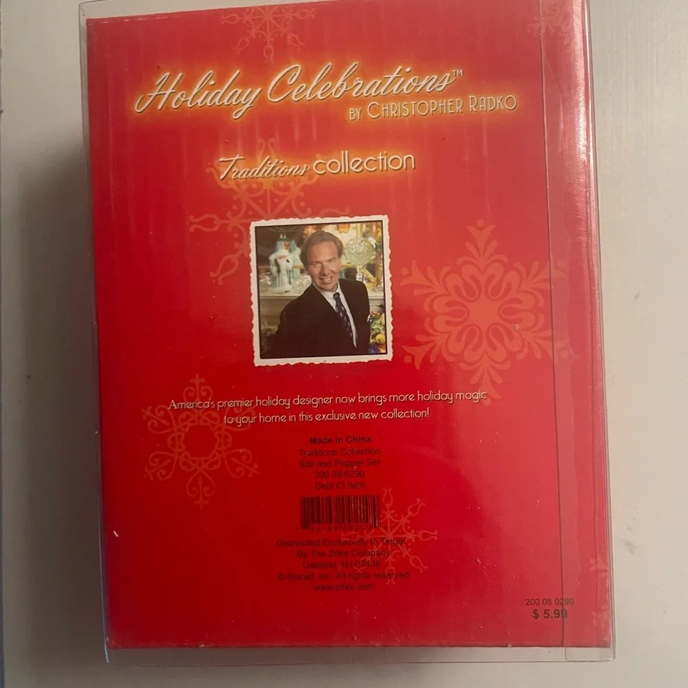 Christopher Radko Holiday Celebration Tree Salt & Pepper Shakers NIB Collectible